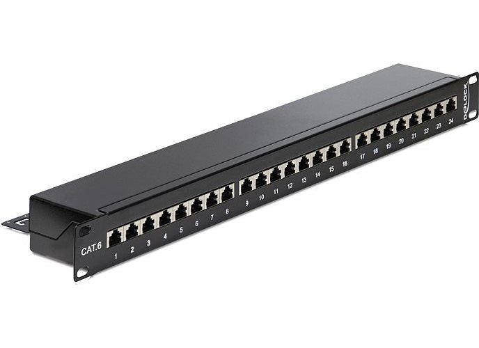 DeLOCK - Patch Panel - RJ-45 X 24 - Schwarz - 1U (43298) afbeelding 1
