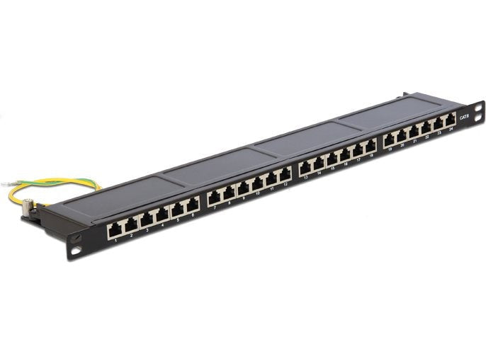 Delock 19? Patchpanel 24 Port Cat.6 0,5 HE schwarz (43316) afbeelding 1