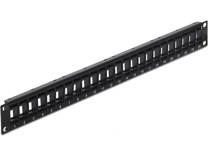 DeLOCK Keystone Patch Panel - Patch Panel - Schwarz - 1U - 48,3 cm (19") - 24 Ports (43340) afbeelding 1