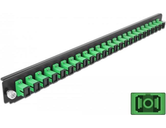 DeLOCK - Glasfaser-Spleißboxpaneel - Vorderseite - SC SM X 24 - Schwarz, grün - 1U - 48,3 cm (19") (43352) afbeelding 1