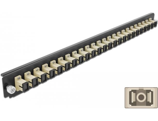 DeLOCK - Rack-Montageblech für Glasfaser-Spleißbox - Vorderseite - SC MM X 24 - beige - 1U - 48,3 cm (19") (43353) afbeelding 1