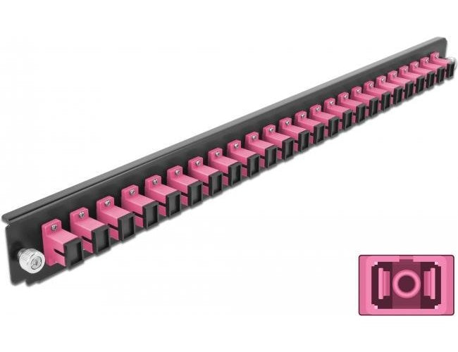 DeLOCK - Rack-Montageblech für Glasfaser-Spleißbox - Vorderseite - SC MM X 24 - violett - 1U - 48,3 cm (19") (43355) - 4043619433551 - image 1