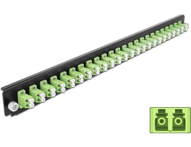 DeLOCK - Rack-Montageblech für Glasfaser-Spleißbox - Vorderseite - LC MM X 24 - hellgrün - 1U - 48,3 cm (19") (43362) afbeelding 1