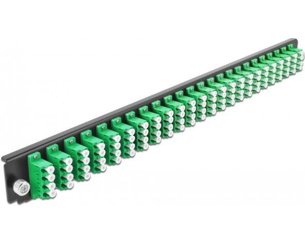 DeLOCK - Rack-Montageblech für Glasfaser-Spleißbox - Vorderseite - LC SM X 24 - grün - 1U - 48,3 cm (19") (43370) afbeelding 1