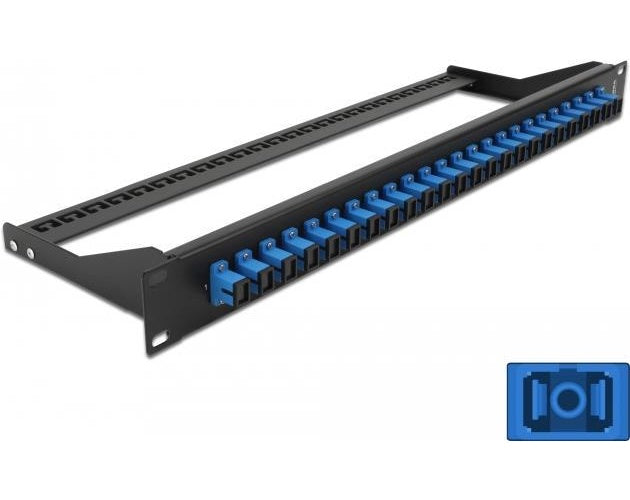 Delock - Patch Panel - Rack montierbar - SC SM X 24 - Schwarz, Blau - 1U - 48.3 cm (19") afbeelding 1