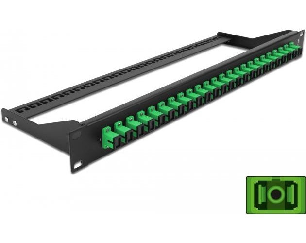 Delock - Patch Panel - Rack montierbar - SC SM X 24 - Schwarz, grün - 1U - 48,3 cm (19") (43381) afbeelding 1