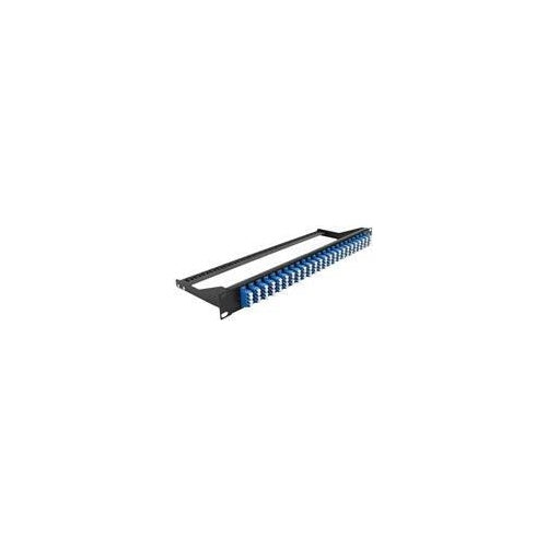 Delock - Patch Panel - Rack montierbar - LC Quad SM x 24 - Schwarz, Blau - 1U - 48,3 cm (19") (43398) afbeelding 1