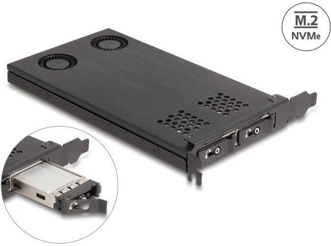 Delock PCI Express x16 Karte Wechselrahmen für 2 x M.2 NVMe SSD - Bifurcation (47042) afbeelding 1