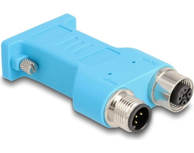 Delock D-Sub 9 Buchse zu M12 Stecker und 5 Pin A-kodiert CAN Bus Verteiler 180° (60665) afbeelding 1