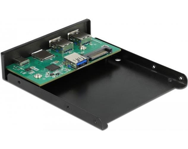 Delock - Kartenleser - 8,9 cm (3.5" ) (MMC, SD, miniSD, RS-MMC, TransFlash, MMCmobile, microSD, MMCmicro, SDHC, miniSDHC, microSDHC, SDXC, MMC II) - USB 3,2 Gen 1 (64058) afbeelding 1