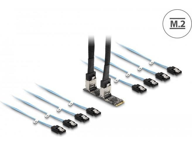 Delock Konverter M.2 2280 Key B+M Stecker zu 8 x SATA (64211) afbeelding 1