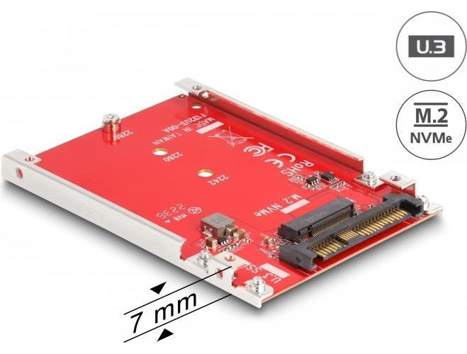 Delock 2.5? Konverter U.3 SFF-8639 zu M.2 NVMe Key M - 7 mm (64228) afbeelding 1
