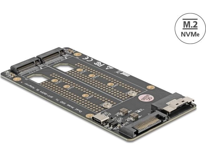 Delock SFF-8654 8i> 2x M.2 Key M NVMe SSD Konverter (64295) afbeelding 1