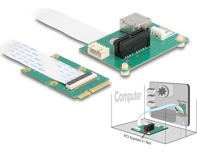 Delock 64345 - Konverter Mini PCIe Stecker> PCI Express x1 (64345) afbeelding 1