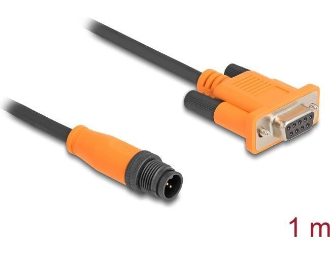 Delock M12 CAN Bus Kabel A-kodiert 5 Pin Stecker zu D-Sub 9 Buchse 1 m (66745) afbeelding 1