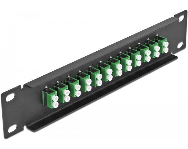 Delock - Patch Panel - LC Duplex SM X 12 - Schwarz - 1U - 25,4 cm (10") (66766) afbeelding 1