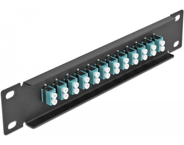 Delock - Patch Panel - LC Duplex MM X 12 - Schwarz - 1U - 25,4 cm (10") (66768) - 4043619667680 - image 1