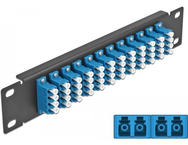 Delock - Patch Panel - LC SM X 48 - Schwarz - 1U - 25,4 cm (10") (66776) afbeelding 1