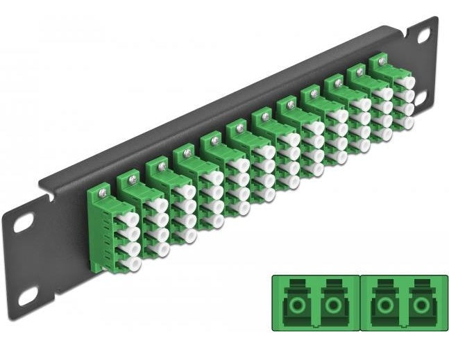 Delock - Patch Panel - LC SM X 48 - Schwarz - 1U - 25,4 cm (10") (66777) afbeelding 1