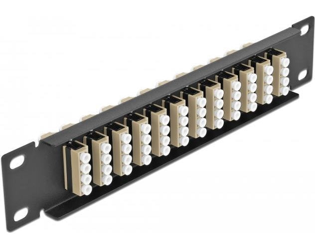Delock - Patch Panel - Schrankmontage - LC MM X 48 - Schwarz, beige - 1U - 25,4 cm (10") (66778) afbeelding 1