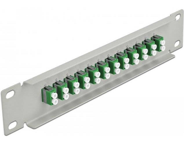 Delock - Patch Panel - Rack montierbar - LC SM X 12 - Grau, grün - 1U - 25,4 cm (10") (66787) afbeelding 1