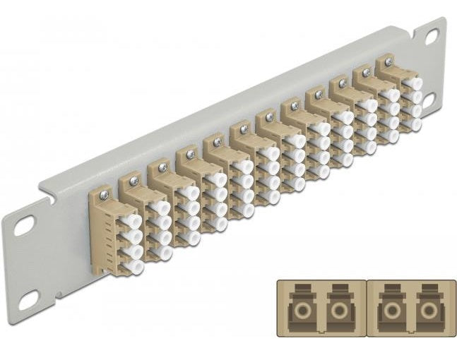 Delock - Patch Panel - LC MM X 48 - Grau - 1U - 25,4 cm (10") (66798) afbeelding 1