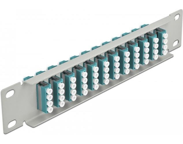 Delock - Patch Panel - Schrankmontage - LC MM X 48 - Grau, Aquamarin - 1U - 25,4 cm (10") (66799) afbeelding 1