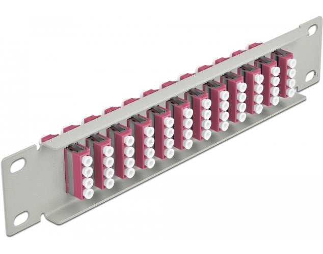 Delock - Patch Panel - Rack montierbar - LC x 12 - Grau - 1U - 25,4 cm (10") (66800) afbeelding 1