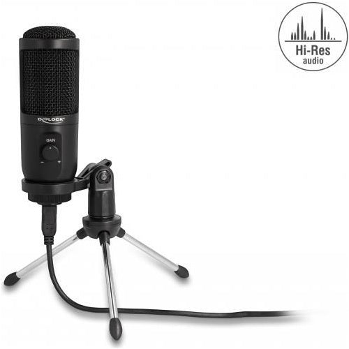 Delock - Mikrofon - USB - Schwarz (66832) afbeelding 1