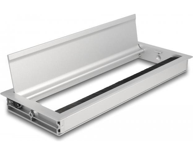 Delock Kabeldurchführung für Tischeinbau mit Bürste 300 x 120 x 28 mm silber (66864) afbeelding 1
