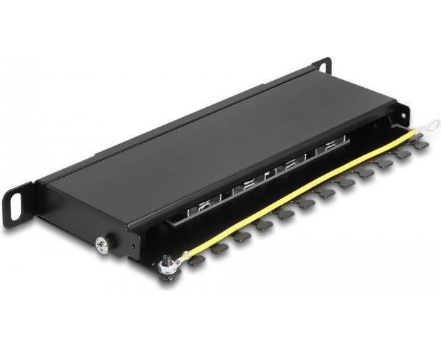 Delock - Patch Panel - Rack montierbar - CAT 6a - RJ-45 X 8, LSA X 8 - Schwarz - 0.5U - 25.4 cm (10") - 4043619668700 - image 1