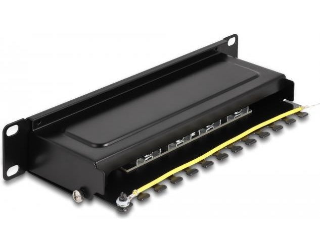 Delock - Patch Panel - Rack montierbar - CAT 6a - RJ-45 X 8, LSA X 8 - Schwarz - 1U - 25.4 cm (10") afbeelding 1