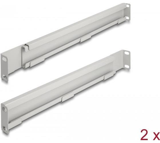 Delock - Rack Bracket - einstellbare Länge 368 - 600 mm - Seite - Grau - 1U - 48.3 cm (19") (Packung mit 2) afbeelding 1