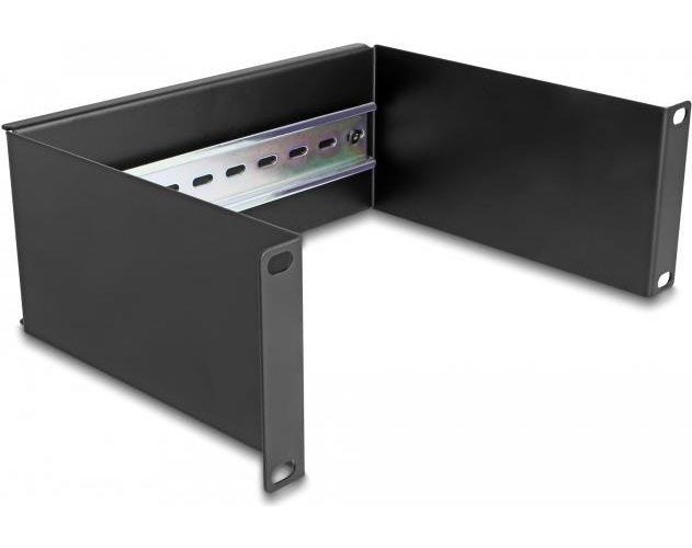 Delock - DIN Schienenpanel - Rack montierbar - Schwarz - 2U - 25.4 cm (10") afbeelding 1
