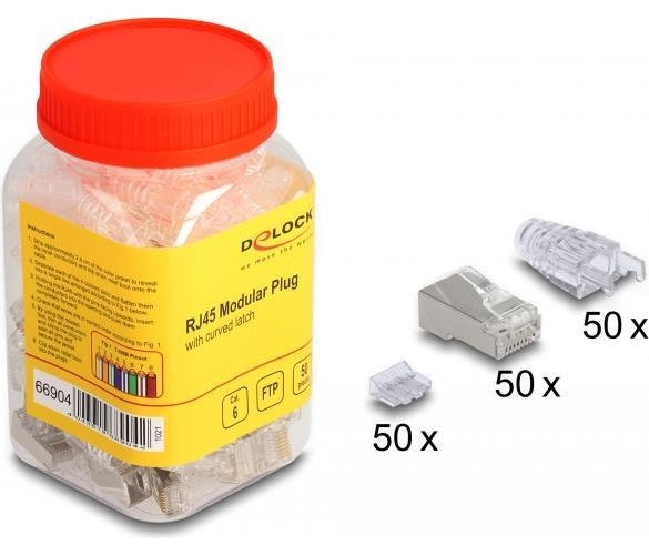 Delock - Netzwerkanschluss - RJ-45 (M) - FTP - CAT 6 (Packung mit 50) afbeelding 1