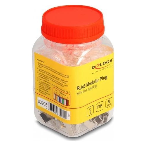 Delock - Netzwerkanschluss - RJ-45 (M) Frontöffnung - FTP - CAT 6 (Packung mit 50) afbeelding 1