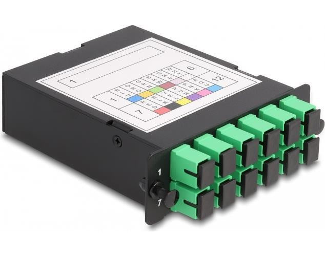 Delock - MPO-Glasfaseroptikkassette - hohe Dichte - SC SM X 12 - Schwarz afbeelding 1