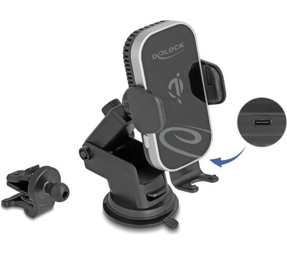Delock Wireless Car Charger Smartphone Halterung mit Ladefunktion und Kühlung 15 W (66939) afbeelding 1