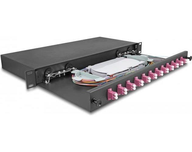 Delock 19? LWL Spleißbox 12 x LC Duplex OM4 1HE spleißfertig komplett bestückt (67005) afbeelding 1