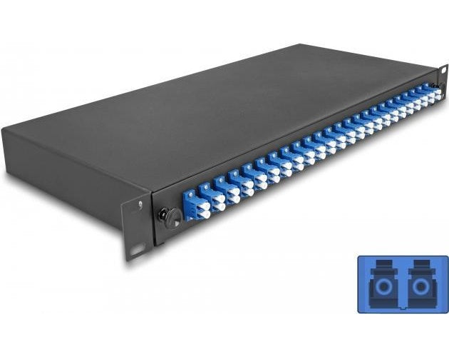 Delock 19? LWL Spleißbox 24 x LC Duplex OS2 1HE spleißfertig komplett bestückt (67009) afbeelding 1