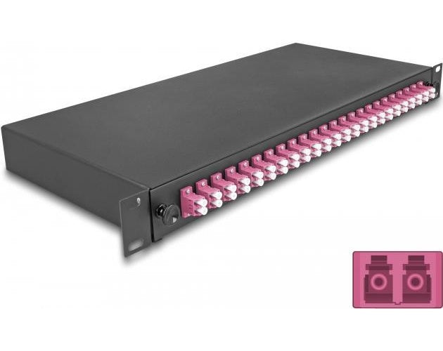 Delock 19? LWL Spleißbox 24 x LC Duplex OM4 1HE spleißfertig komplett bestückt (67011) afbeelding 1