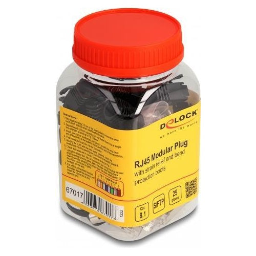 Delock - Netzwerkanschluss - RJ-45 (M) - S/FTP - CAT 8,1 - ohne Haken (Packung mit 25) (67017) afbeelding 1