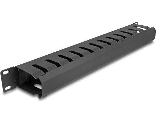 Delock - Verlegetafel für Rack-Kabelmanagement - mit Bürste, 2 Öffnungen - Schwarz - 1U - 48,3 cm (19") (67069) - 4043619670697 - image 1