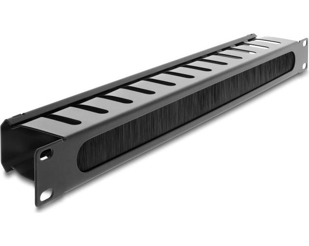Delock 19" Kabelmanagement Rangierpanel mit Bürste 1 HE schwarz (67628) afbeelding 1