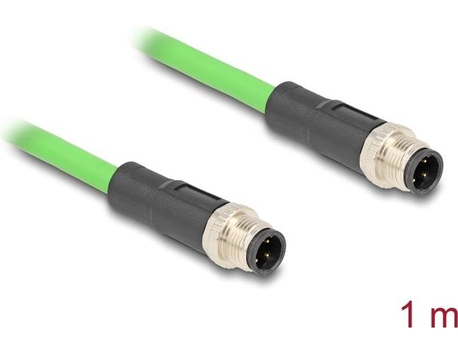 Delock - Netzwerkkabel - 4-polig M12-D (M) zu 4-polig M12-D (M) - 1,0m - 6,5 mm - SF/UTP - grün (80416) afbeelding 1