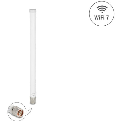 Delock WiFi 7 Antenne N Stecker 4.5 - 6.6 dBi 32 cm omnidirektional starr outdoor (81455) afbeelding 1
