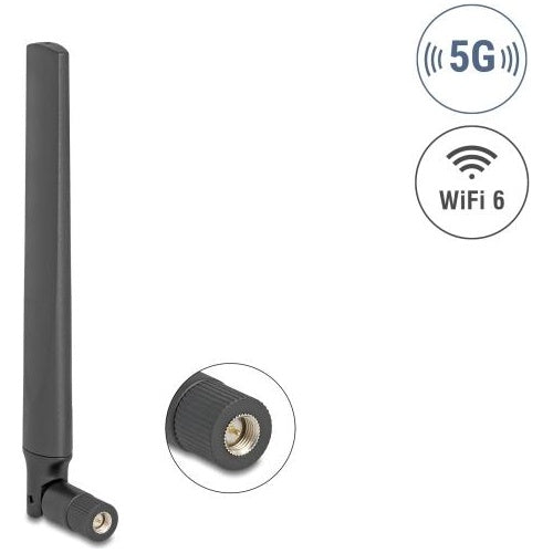 Delock 5G LTE GNSS WiFi 6 Antenne SMA Stecker 0.9 - 4.1 dBi 183 mm omnidirektional mit (81463) afbeelding 1