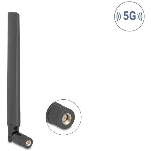 Delock 5G 3.4 - 5.0 GHz Antenne SMA Stecker 4.7 dBi omnidirektional mit Kippgelenk (81466) afbeelding 1