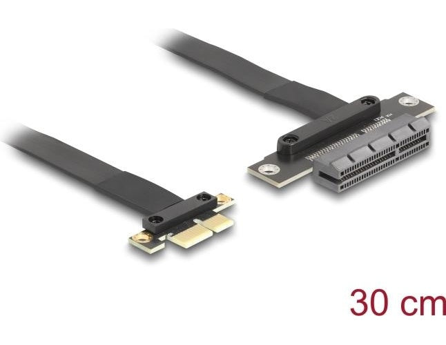 Delock Riser Karte PCI Express 3.0 x1 Stecker zu x4 Slot mit Kabel 30 cm (81495) afbeelding 1