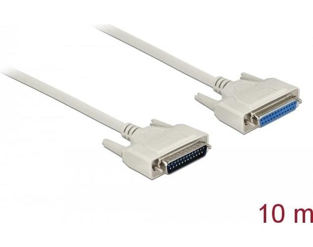 Delock - Kabel seriell - DB-25 (M) zu DB-25 (W) - 10,0m - Daumenschrauben - beige (83678) afbeelding 1